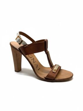 Mugnai cognac brown ankle strap sandals 36.5